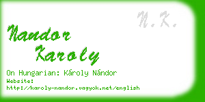 nandor karoly business card